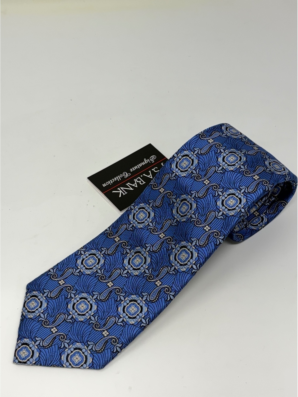 Jos. A. Bank Blue Floral Patterned Silk Tie